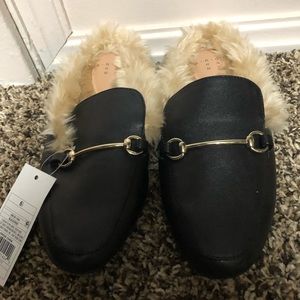 NWT furry mules